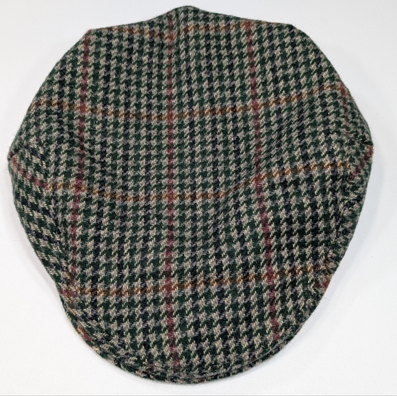 Shandon Ireland Green Wool Tweed Houndstooth Flat Cap Newsboy Hat. Large 7 1/2. - Picture 1 of 9